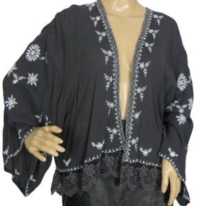 Free People Embroidered Kimono Cardigan